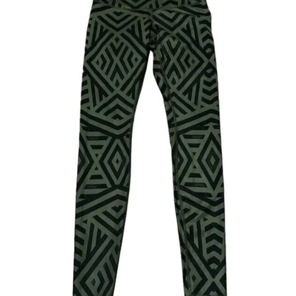 Lululemon Wunder Under Leggings Luxtreme Chevron Shuffle Fatigue Green Sz 4 - Picture 2 of 14